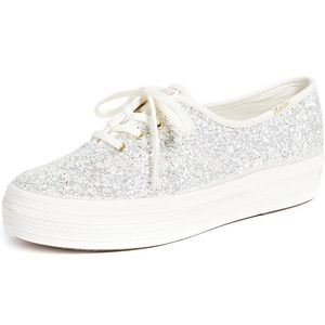 Kate Spade X Keds glitter platform sneakers